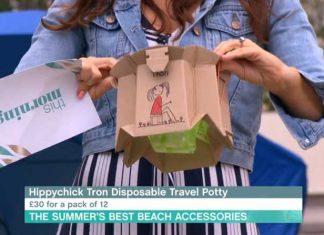 Hippychick’s biodegradable disposable travel potty featured on This Morning