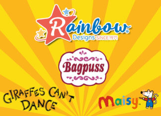 Maisy, Bagpuss and Giraffes Can’t Dance join the Rainbow Designs Family